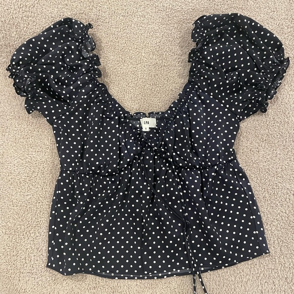 LPA navy polka dot top - Picture 3 of 6